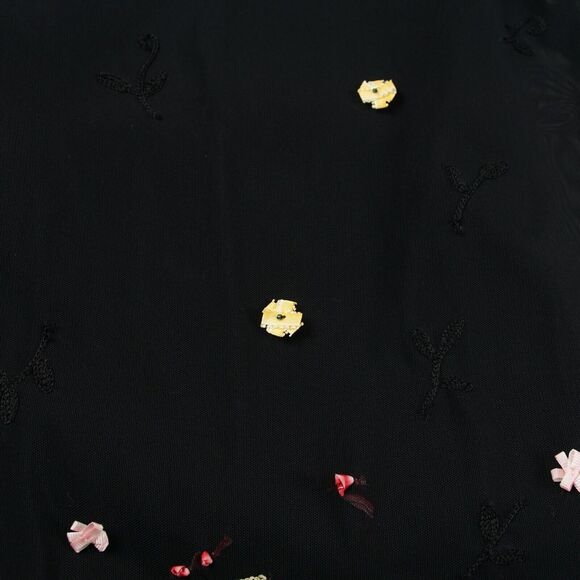 Sue Wong Floral Embroidered Beaded Black Sleeveless Mesh Y2K Dress Womens Sz 4 - Picture 6 of 7